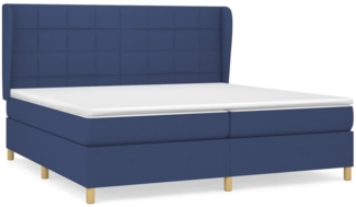 vidaXL Boxspringbett mit Matratze Blau 200x200 cm Stoff, Härtegrad: H2 [3128555]