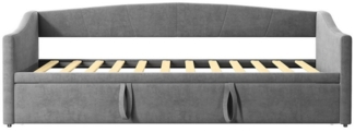 Gdood Polsterbett Tagesbett Daybett Ausziehbett (Perfekt für Räume, in denen der Platz sinnvoll genutzt werden muss), Schlafsofa mit Unterbett und Lattenrost, 90x200 cm / 180x200 cm, Samt