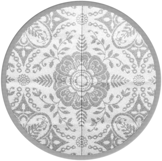 vidaXL Outdoor-Teppich ARAKIL Hellgrau Ø160 cm PP 368495