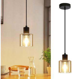 Nettlife Pendelleuchte Esstisch Vintage E27 Schwarz 1/3 Flammig Retro Industrial Hängeleuchte, Höhenverstellbar, ohne Leuchtmittel, Pendellampe für Wohnzimmer Hotel Büro