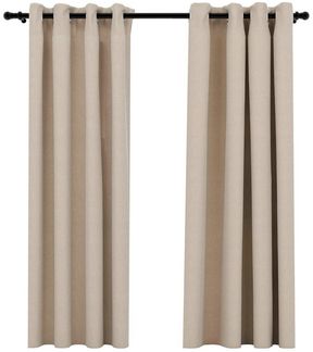 vidaXL Verdunkelungsvorhänge 2 Stk. Ösen Leinenoptik Beige 140x175 cm 321208