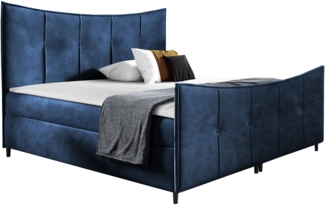 Boxspringbett 'Gaduno', Blau, 120x200 cm, mit Fußende