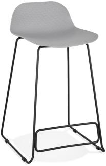 KADIMA DESIGN Sitzhocker Kunststoff | 66cm hoch | Für Küchentheke | Grau Sitz/Schwarze Beine | bis 120kg