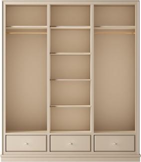 Casa Padrino Luxus Kleiderschrank Beige 200 x 60 x H. 230 cm - Offener Schlafzimmer Schrank - Schlafzimmer Möbel - Hotel Möbel - Luxus Einrichtung - Schlafzimmer Einrichtung - Luxus Möbel