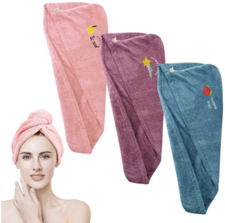 Coonoor Turban-Handtuch Turban Handtuch mit Knopf, (2-St)