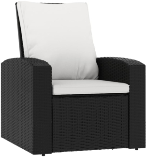 vidaXL Gartensessel Verstellbar mit Kissen Schwarz Poly Rattan 364105