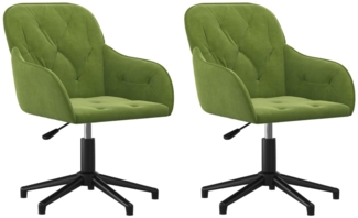 vidaXL Esszimmerstühle 2 Stk. Drehbar Hellgrün Samt 3103380