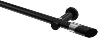 Gardinenstangen-Set Platon Verano 140 cm, 1-läufig (ohne Ringe), 20 mm Ø Schwarz