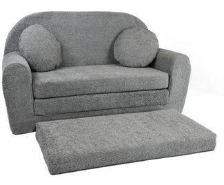 FORTISLINE Kindersofa Kindersofa aus Teddy-Stoff mit Verlängerung - Klappsofa, Spielsofa, ausklappbar