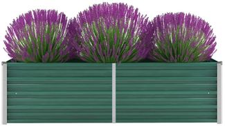 vidaXL Garten-Hochbeet Verzinkter Stahl 160x40x45 cm Grün 44851