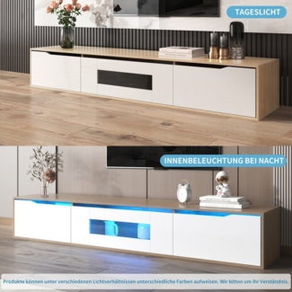 STILVORA TV-Schrank mit LED-Beleuchtung,TV-Schrank TV-Regal mit Klapptüren und Hochglanz (Breite 180 cm, 1-St) Hochglanz,mit farbwechselndem LED-Licht,Klapptüren