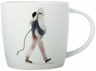 Maxwell & Williams DX1070 Becher 400 ml BEST FURRY FRIENDS Walking the Dog, Porzellan, in Geschenkbox