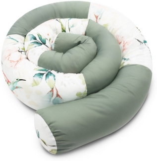 Amilian Nestchenschlange Bettschlange 210cm - Seitenschläferkissen - Nestschlangen, (Nestchenschlange für Kinderbett), Nestchen - Bettumrandung als Kopfschutz - Kantenschutz für Babybett