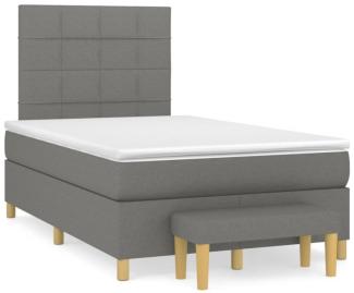 vidaXL Boxspringbett mit Matratze Dunkelgrau 120x190 cm Stoff 3270405