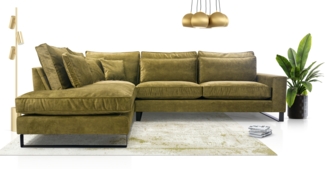 AX LIVING Olivgrün Ecksofa grün Castellio Wohnlandschaft L Form 314 L