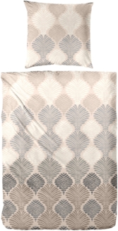 Primera Edelflanell Bettwäsche 155x220 Orient Fächer beige natur grau 174150-77