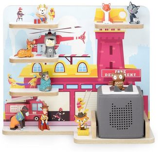 stadtecken Kinderregal mit schmalen Boden - geeignet für die Toniebox und Tonies, Bunte, verspielte Aufbewahrung für 35 Figuren, ideal fürs Kinderzimmer