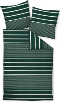 Janine Mako-Satin Bettwäsche 155x220,80x80 2 teilig J. D. 87105-06-512 jade waldgrün