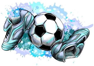 nikima Wandtattoo 187 Wandtattoo Fussballschuhe und Ball - Größe 370 x 500 mm (PVC-Folie), In 4 vers. Größen