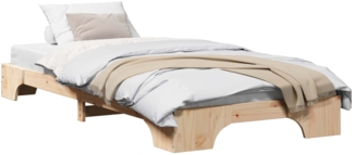vidaXL Bettrahmen Natur 80 x 200 cm Massives Kiefernholz 872881
