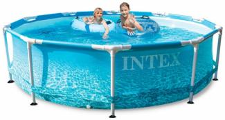 Intex 'Beachside Ø 305x76 cm' Frame Swimming Pool Set, blau, inkl. Kartuschenfilteranlage