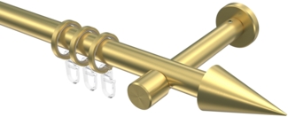 Gardinenstangen-Set Prestige Savio 420 cm (geteilt in 3 x 140 cm), 1-läufig, 20 mm Ø Messing-Optik