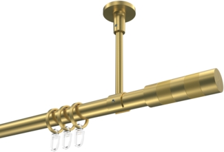 Gardinenstangen-Set Sonette Mavell 420 cm (geteilt in 3x140 cm), 1-läufig, 20 mm Ø Messing-Optik