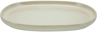 CreaTable Servierplatte Uno, Servier-Platte oval, Steinzeug, (1-tlg), Seidenmatte Spezialglasur, Harmonisch ausbalanciert