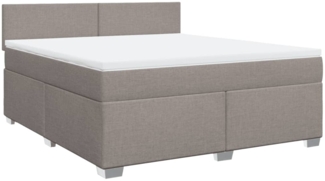 vidaXL Boxspringbett mit Matratze Taupe 180x200 cm Stoff 3285964