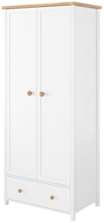 Kleiderschrank "Story" Drehtürenschrank 85cm weiß Nash Eiche 2-türig