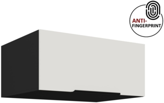 Küchen Aufsatzschrank 80 cm ARIA Weiss ultra matt + Schwarz matt, hochwertige Fronten mit Anti Fingerprint Beschichtung Küchenzeile Küchenblock