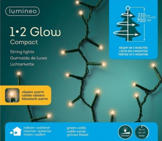 1-2 GLOW Lichterkette Weihnachtsbaum 210cm Warmweiß 700 LED Timer Schnellmontage