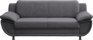 TRENDMANUFAKTUR 3-Sitzer Rondo, Breite 207 cm, breite Armlehnen, Füße schwarz, Big-Sofa wahlweise mit Federkern, in verschiedenen Bezügen bestellbar