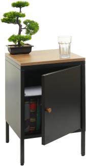 Nachttisch HWC-L84, Nachtschrank Kommode Beistelltisch Schrank, Metall 63x40x40cm, Melaminbeschichtet ~ schwarz