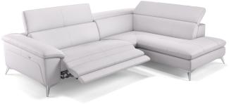 Sofanella Ledercouch STELLA Ledersofa Ecksofa Wohnlandschaft in Weiß