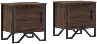 vidaXL Nachttische 2 Stk. Braun Eichen-Optik 40x30x40 cm Holzwerkstoff 848523