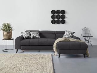 COTTA Ecksofa Mia L-Form, 3-tlg.-Kissen-Set, Recamiere, wahlweise mit oder ohne RGB-Beleuchtung