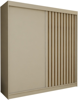 AX LIVING Cabinio Schwebetürenschrank Beige Artisan Eiche – 200 cm