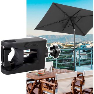 Sekey Balkonschirm 180 x 130 cm Sonnenschirm Rechteckiger Terassenschirm, UPF 50+, LxB: 180,00x130,00 cm, Kippbar, Lüftungsschlitz, rechteckig