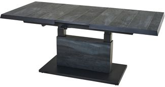 Talina Lift-Ausziehtisch 140/180cm x 90cm, wood-grey Gestell aus Aluminium in matt anthrazit, Tischplatte aus Keramik in wood grey