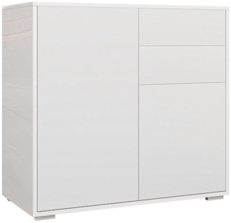 HOMCOM Sideboard Aufbewahrungsschrank mit Schublade, 2 Push-Click-Türen (Buffetschrank, 1 St, Küchenschrank), für Küche, Wohnzimmer 79x36x75 cm Weiß