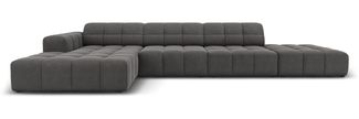 Micadoni Ecksofa Jennifer 5-Sitzer Links Samt Grau