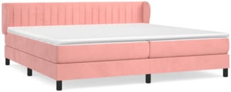 vidaXL Boxspringbett mit Matratze Rosa 200x200 cm Samt 3127636