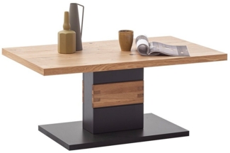 Lomadox Couchtisch CHAPLEAU-05, Sofatisch, schwarzgrau, Wildeiche massiv, B/H/T ca. 105/45/65 cm