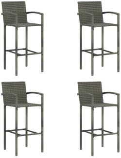 vidaXL Barhocker 4 Stk. Grau Poly Rattan 313456