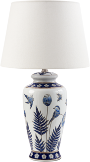 Tischlampe BIJELA Porzellan Weiß Blau