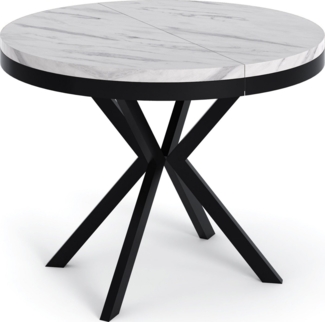 WFL GROUP Esstisch Ross (erhältlich in 3 Größen – 90/100/120 cm ausziehbar auf 170/180/200 cm), platzsparender Tisch in Holzoptik für Küche, Esszimmer oder Wohnzimmer