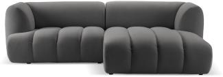 Micadoni Modulares Ecksofa Harry 3-Sitzer Rechts Samtstoff Zement