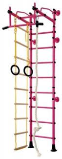 NiroSport Sprossenwand Kletterwand M2 Turnwand Made in Germany Kinderzimmer indoor Metallsprossen Rosa Raumhöhe 240 - 290 cm