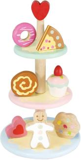 Le Toy Van TV283 Honeybake Kuchen Etagere mit 7 Törtchen Holz